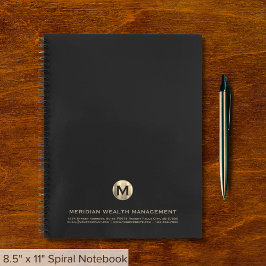 Elegante Gold Monogram Financial Planner Notebook Notizblock