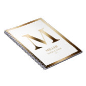 Elegante Gold Monogram Gerahmt | Weiß Notizblock (Rechte Seite)