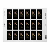 Elegante Gold Monogram k Floral Address Label Adressaufkleber (Vorne)