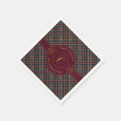 Elegante Gold Monogram Karierter Weihnachtsfeierta Serviette (Ecke)