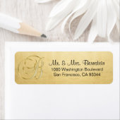 Elegante Gold Monogram Letter B-Rücksendeadresse (Insitu)