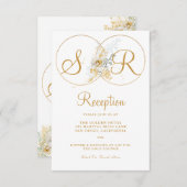 Elegante Gold Monogram Name Initial Empfang Card Einladung (Vorne/Hinten)