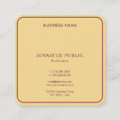 Elegante Gold Monogram Template Luxury Bordeaux Quadratische Visitenkarte (Rückseite)
