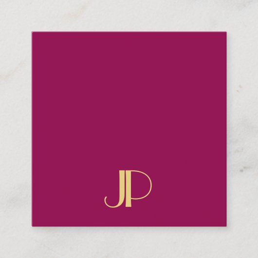 Elegante Gold Monogram Template Moderne Viva Magen Quadratische Visitenkarte (Vorderseite)