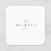 Elegante Gold Monogram Trendy Modern Template Chic Quadratische Visitenkarte (Vorderseite)