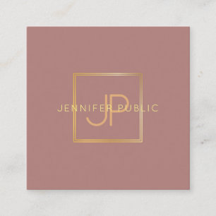 Elegante Gold Monogram Trendy Modern Template Quadratische Visitenkarte