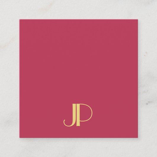 Elegante Gold Monogram Trendy Template Moderne Quadratische Visitenkarte (Vorderseite)