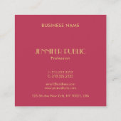 Elegante Gold Monogram Trendy Template Moderne Quadratische Visitenkarte (Rückseite)