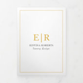 Elegante Gold Monogram Trifold Broschüre (Cover)