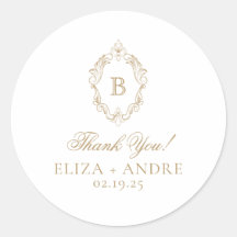 Elegante Gold Monogram Wappen Wedding