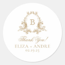 Elegante Gold Monogram Wappen Wedding