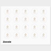 Elegante Gold Monogram Wappen Wedding Sticker (Blatt)