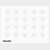 Elegante Gold Monogram Wappen Wedding Sticker (Blatt)