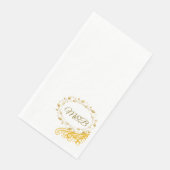 Elegante Gold Monogram Wedding Napkin - M&B Design Serviette (Ecke)