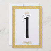 Elegante Gold Monogram Wedding Tischnummer (Vorderseite)
