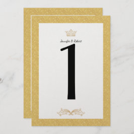 Elegante Gold Monogram Wedding Tischnummer