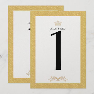 Elegante Gold Monogram Wedding Tischnummer