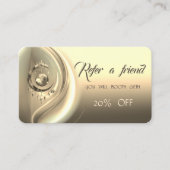 Elegante Gold Moon Crown-Karte Empfehlungskarte (Vorderseite)