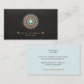 Elegante Gold Motif Chic Imitate Black Linen Moder Visitenkarte (Vorne/Hinten)