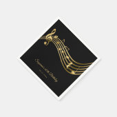 Elegante Gold Musiknoten Moderne 60. Geburtstag Serviette (Ecke)