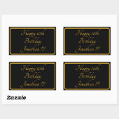 Elegante Gold Name Happy Birthday Rectangle Aufkle Rechteckiger Aufkleber (Blatt)