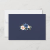 Elegante Gold Navy Blue Blush Blume Handwriting Save The Date (Rückseite)
