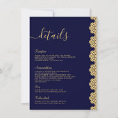 Elegante Gold Navy Blue Ornamental Islamic Details Einladung (Vorderseite)