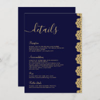 Elegante Gold Navy Blue Ornamental Islamic Details