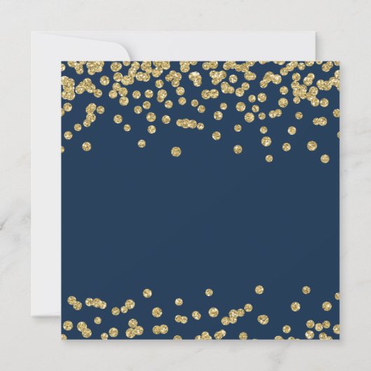 Elegante Gold Navy Glitzer Weihnachtsfeier Einladung (Rückseite)