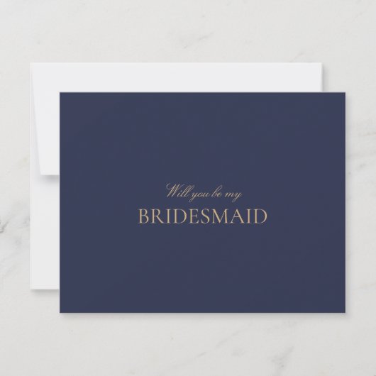 Elegante Gold Navy Script Bridesmaid Vorschlag Car Save The Date (Vorderseite)