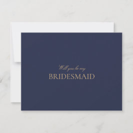 Elegante Gold Navy Script Bridesmaid Vorschlag Car Save The Date