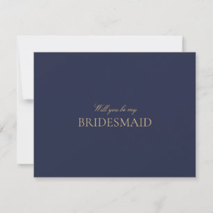 Elegante Gold Navy Script Bridesmaid Vorschlag Car Save The Date