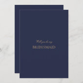 Elegante Gold Navy Script Bridesmaid Vorschlag Car Save The Date (Vorne/Hinten)