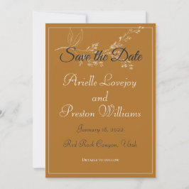 Elegante Gold-, Navy- und White-Save the Date-Kart Save The Date
