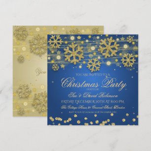 Elegante Gold & Navy Weihnachtsfeier Einladung