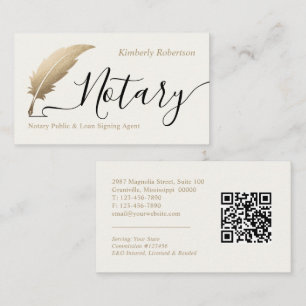 Elegante Gold Notar-QR-Code-Visitenkarte Visitenkarte