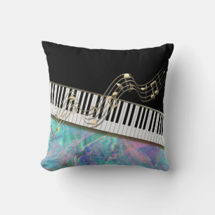 Elegante Gold Notes, Piano Key, Opal Iridescent Kissen
