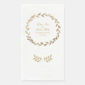 Elegante Gold Olive Branch Wreath Wedding Serviette (Vorderseite)