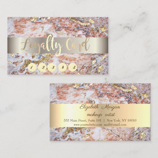 Elegante ,Gold,Ombre Marmorstein Treuekarte (Vorne/Hinten)