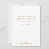 Elegante Gold Ornament Graduation Cap Dankeskarte (Rückseite)