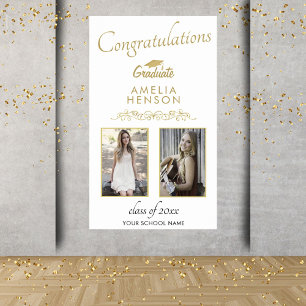 Elegante Gold Ornament Herzlichen Glückwunsch 2 Fo Poster