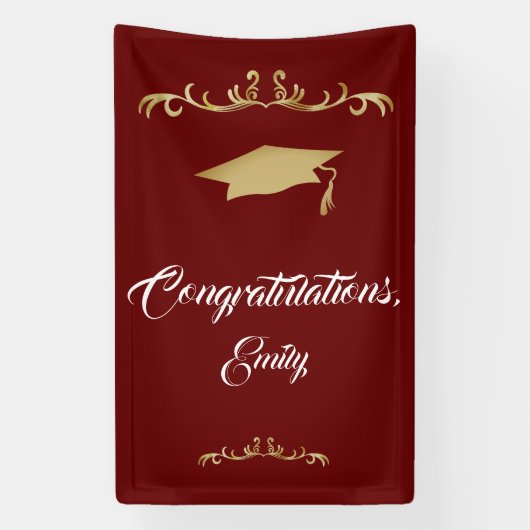 Elegante Gold Ornament Herzlichen Glückwunsch Absc Banner (Vertikal)