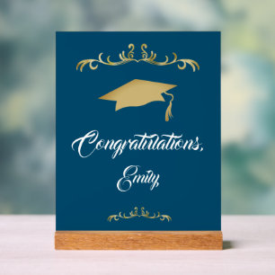 Elegante Gold Ornament Herzlichen Glückwunsch Grad Acrylschild