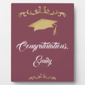 Elegante Gold Ornament Herzlichen Glückwunsch Grad Fotoplatte (Vorderseite)