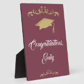 Elegante Gold Ornament Herzlichen Glückwunsch Grad Fotoplatte (Seite)