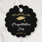 Elegante Gold Ornament Herzlichen Glückwunsch Grad Geschenkanhänger (Rückseite)