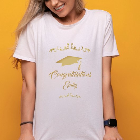 Elegante Gold Ornament Herzlichen Glückwunsch Grad T-Shirt