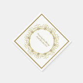 Elegante Gold Ornamental Border Diamonds Serviette (Ecke)