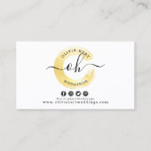 Elegante Gold Paint Swash Chic Logo Ernennung Visitenkarte (Vorderseite)