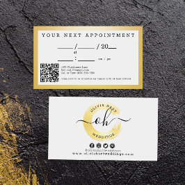 Elegante Gold Paint Swash Chic Logo Ernennung Visitenkarte